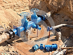Drink Water Factory. Renewal underground pipelines, valve gates and metal pipes.