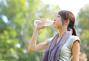 Drink water after sport photo