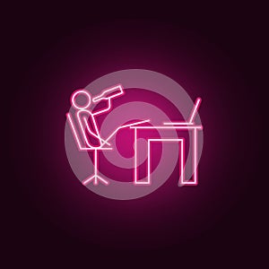 drink at work outline icon. Elements of Lazy in neon style icons. Simple icon for websites, web design, mobile app, info graphics