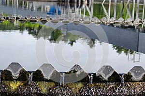 Drinkable water flow after treatment sedimentation photo