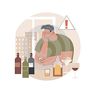 Drinking alcohol abstract concept vector illustration.