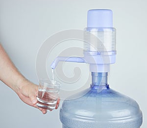 Drinking bottled water and Manual pump
