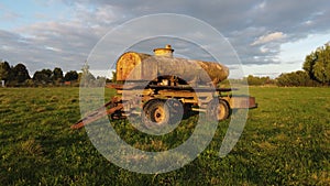 Drinking bowl for cows in the pasture