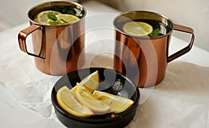 Drinking cold water from copper mugs helps kill bacteria and reduce inflamation in the stomach being a remedy against infections