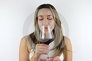 Drinking a glass of red Wine