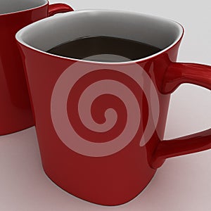 Drinking a hot cup of hot chocolate or coffe