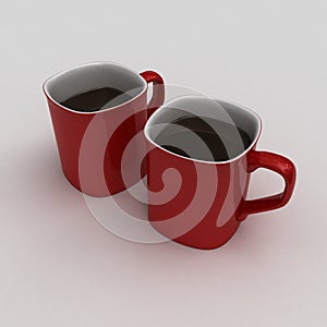 Drinking a hot cup of hot chocolate or coffe