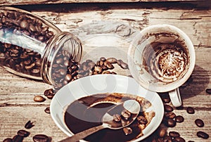 The drinking morning coffee . guesswork