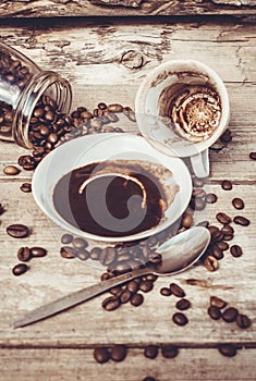 The drinking morning coffee . guesswork