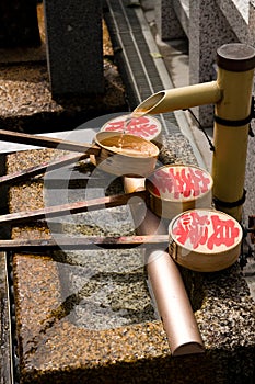 Drinking station, Kiyomizu Shrine in Kyoto, Japan