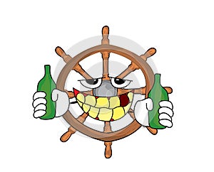 Drinking steering wheel illustration