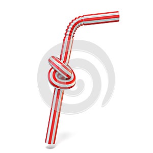 Drinking straw knot 3D photo