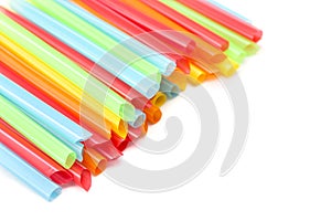 Drinking straw set of colorful plastic tubes