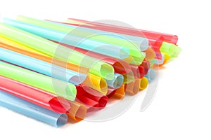 Drinking straw set of colorful plastic tubes