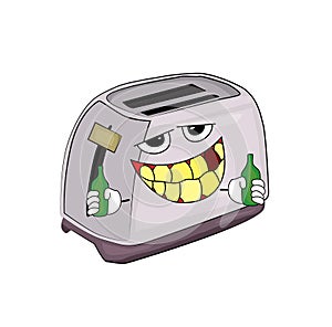 Drinking toaster cartoon