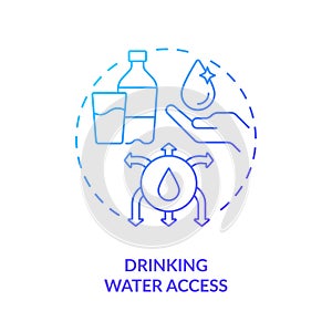 Drinking water access blue gradient concept icon