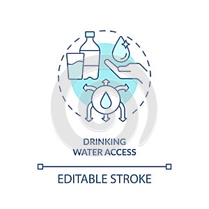 Drinking water access turquoise concept icon