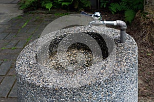 Drinking Water Faucet Isolated in the Public Park