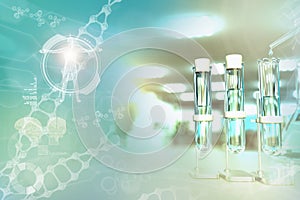 Laboratory proofs in modern bio university clinic - drinking water quality test for bacteria design background, medical 3D