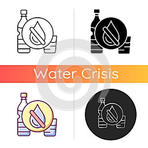 Drinking water shortage icon