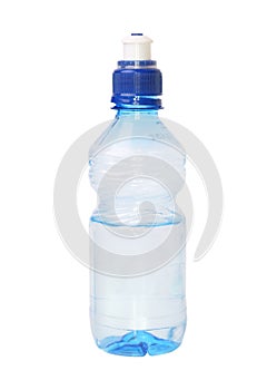 Drinking water in a small bottle