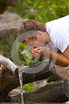 Drinking water from stream