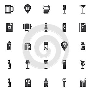 Drinks and beverages vector icons set