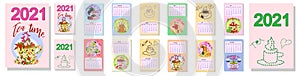 Drinks calendar: with seasonal dessert drawings of various tea, coffee, cocoa. Teas with prescription ingredients