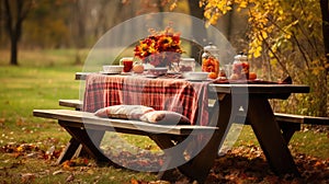 drinks fall picnic table