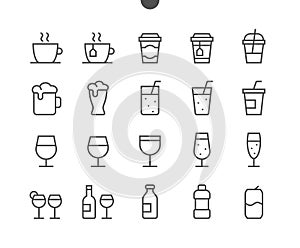 Drinks Food UI Pixel Perfect Well-crafted Vector Thin Line Icons 48x48 Ready for 24x24 Grid for Web Graphics and Apps
