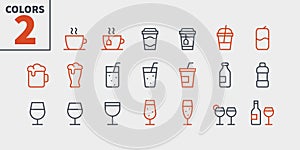 Drinks Food UI Pixel Perfect Well-crafted Vector Thin Line Icons 48x48 Ready for 24x24 Grid for Web Graphics and Apps