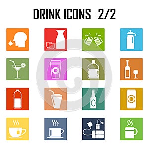 Drinks icon set .