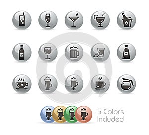 Drinks Icons // Metal Round Series