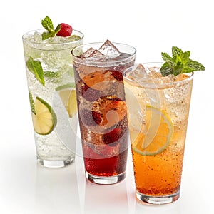 Drinks isolated on white background