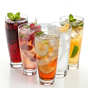Drinks isolated on white background