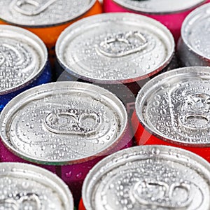 Drinks lemonade cola drink softdrinks in cans square