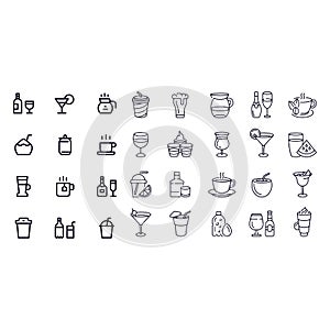 Drinks - Line Icons vector design