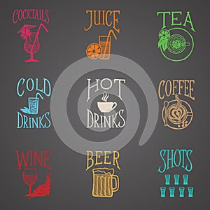 Drinks menu icons - Latino style