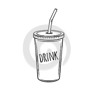 Drinks mug with straw