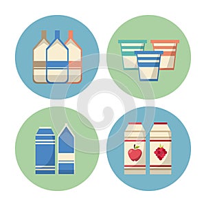 Drinks round icons