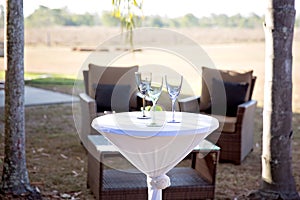 Drinks Table In Outdoor Setting