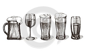 Drinks vector logo design template. glasses or