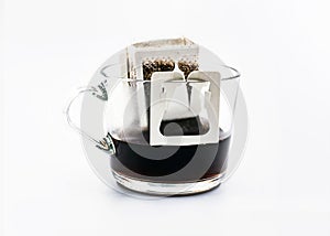 Drip or brewed coffee, Drip bag of fresh coffee, Morning coffee drip