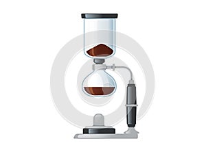 Drip Coffee Brewing with seeping vector illustration isolated on white background