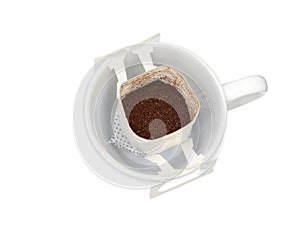 Drip coffee in cup