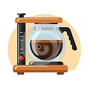 Drip Coffee Maker Machine Flat Design Vector Illustration