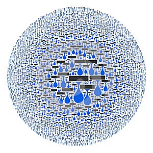 Drip Drop Icon Spheric Bubble Mosaic