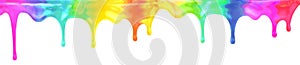 Drip spectrum color paint isolated with clipping path included