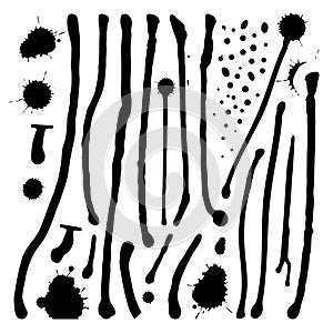 Grunge splashes set vector 01