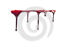 Dripping blood isolated on white